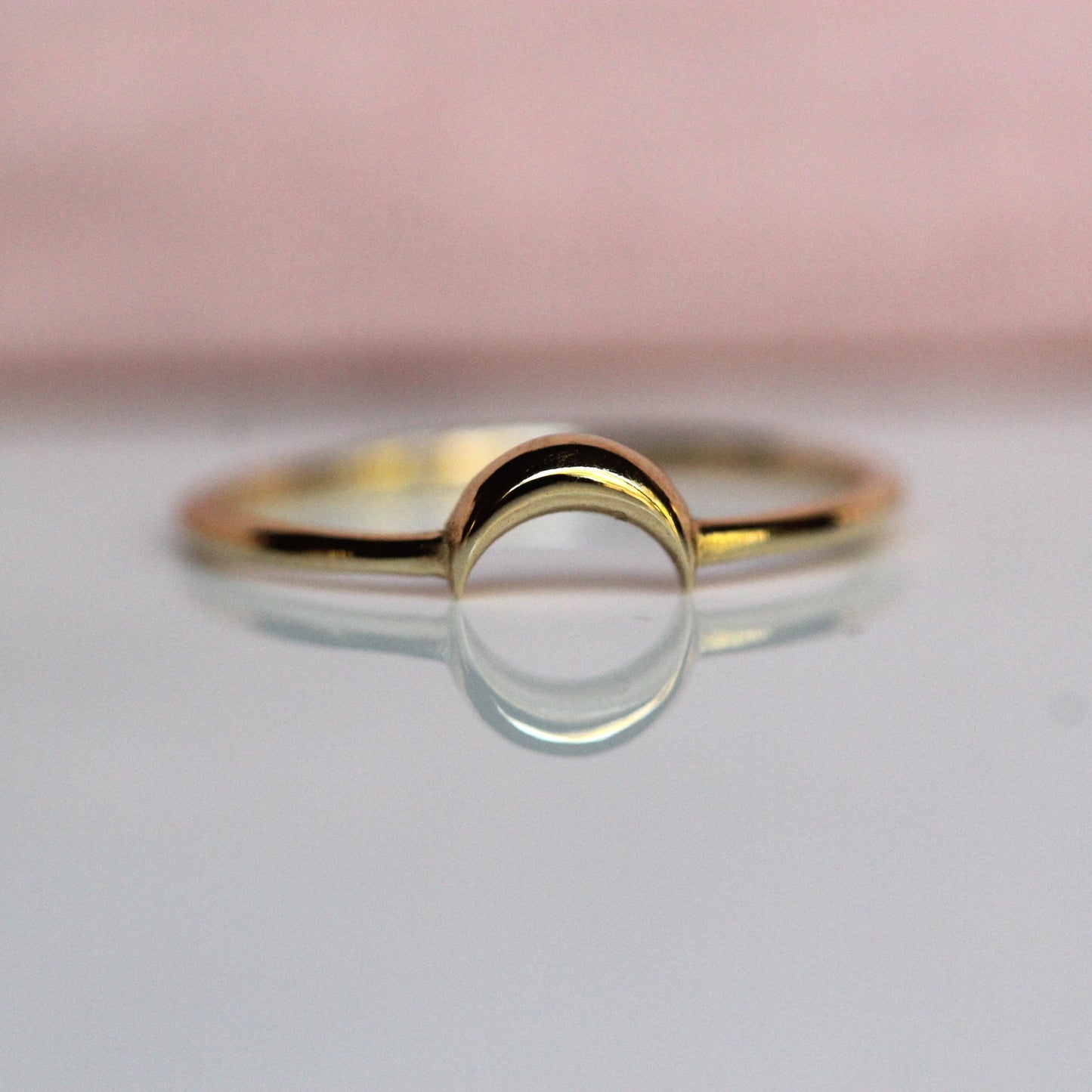 14K Gold Moon Stacking Ring, Solid Gold Stacker, Real Gold Ring, Star and Moon, Crescent Moon Ring, Minimal Jewelry, Astrology Jewel, 10K