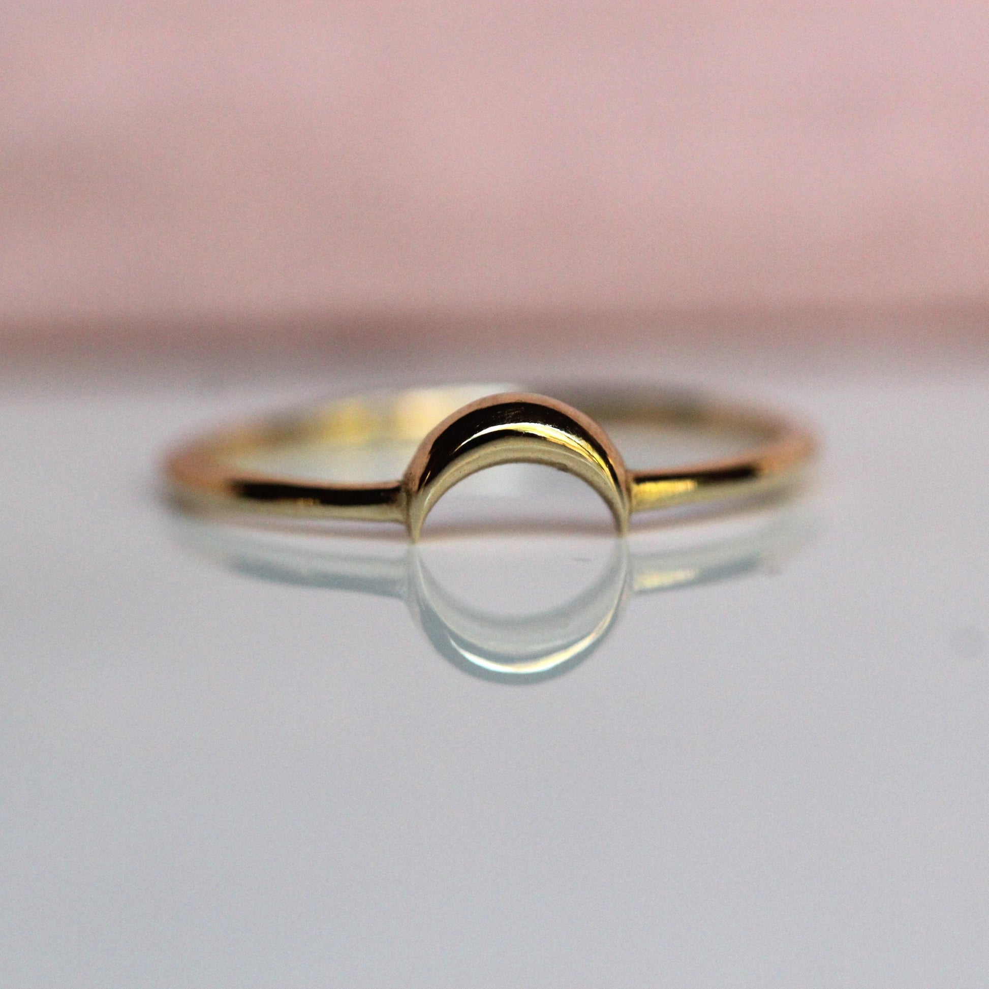 14K Gold Moon Stacking Ring, Solid Gold Stacker, Real Gold Ring, Star and Moon, Crescent Moon Ring, Minimal Jewelry, Astrology Jewel, 10K