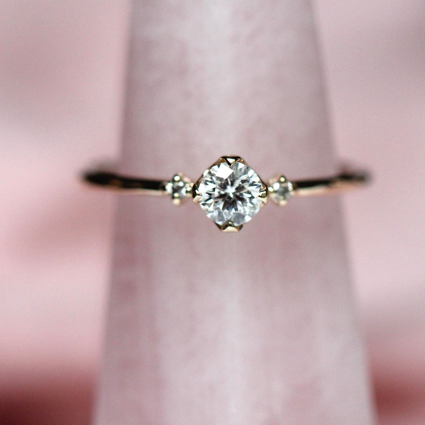 14K Gold Diamond Ring, Three Stone Ring, Engagement Ring, Dainty Engagement Ring, Diamond Ring, 1/4 Ct. Diamond Ring, Minimal Jewelry