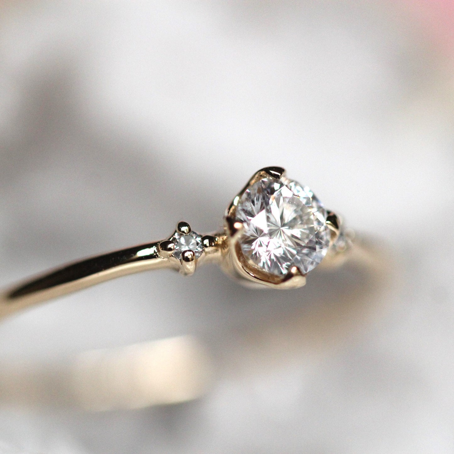 14K Gold Diamond Ring, Three Stone Ring, Engagement Ring, Dainty Engagement Ring, Diamond Ring, 1/4 Ct. Diamond Ring, Minimal Jewelry