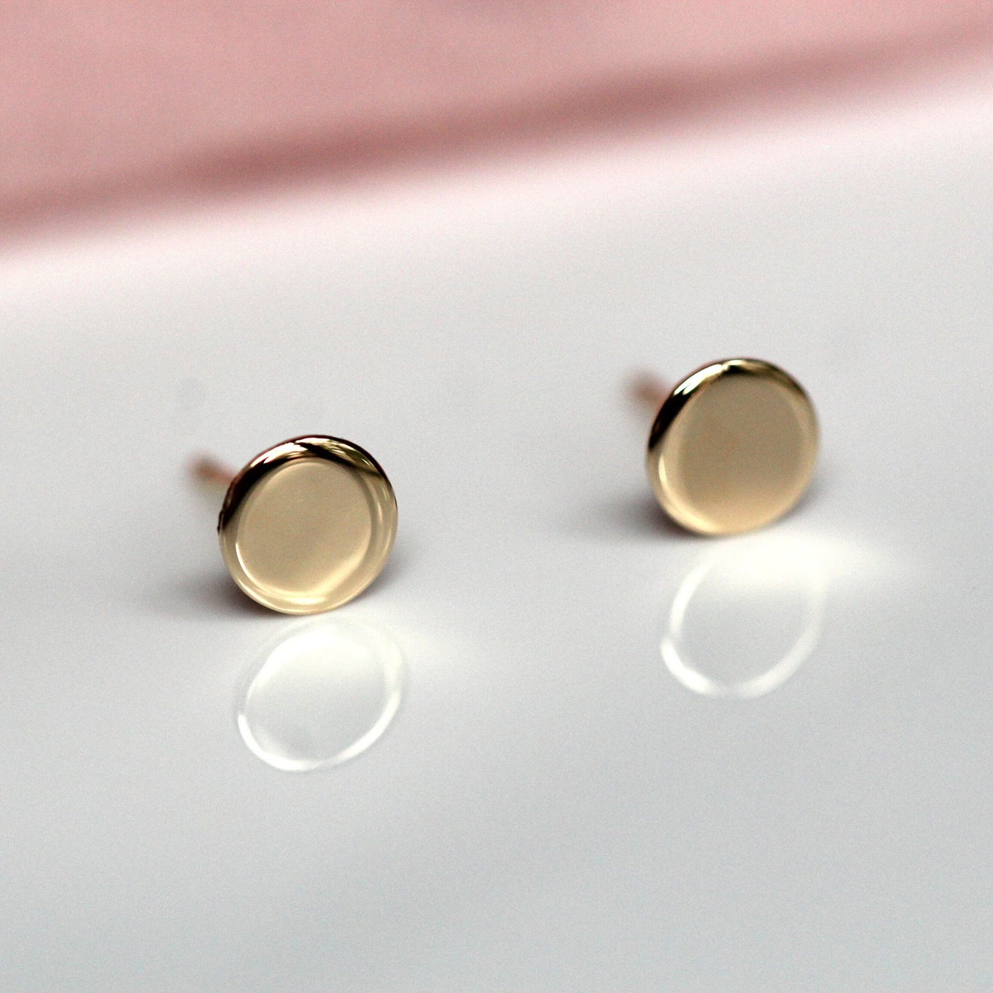 Solid 14K Gold Dot Studs, Dot Studs, Circle Studs, Gold Studs, Gold Earrings, Dainty Earrings, Disk Studs, Flat Circle Stud, Solid Gold