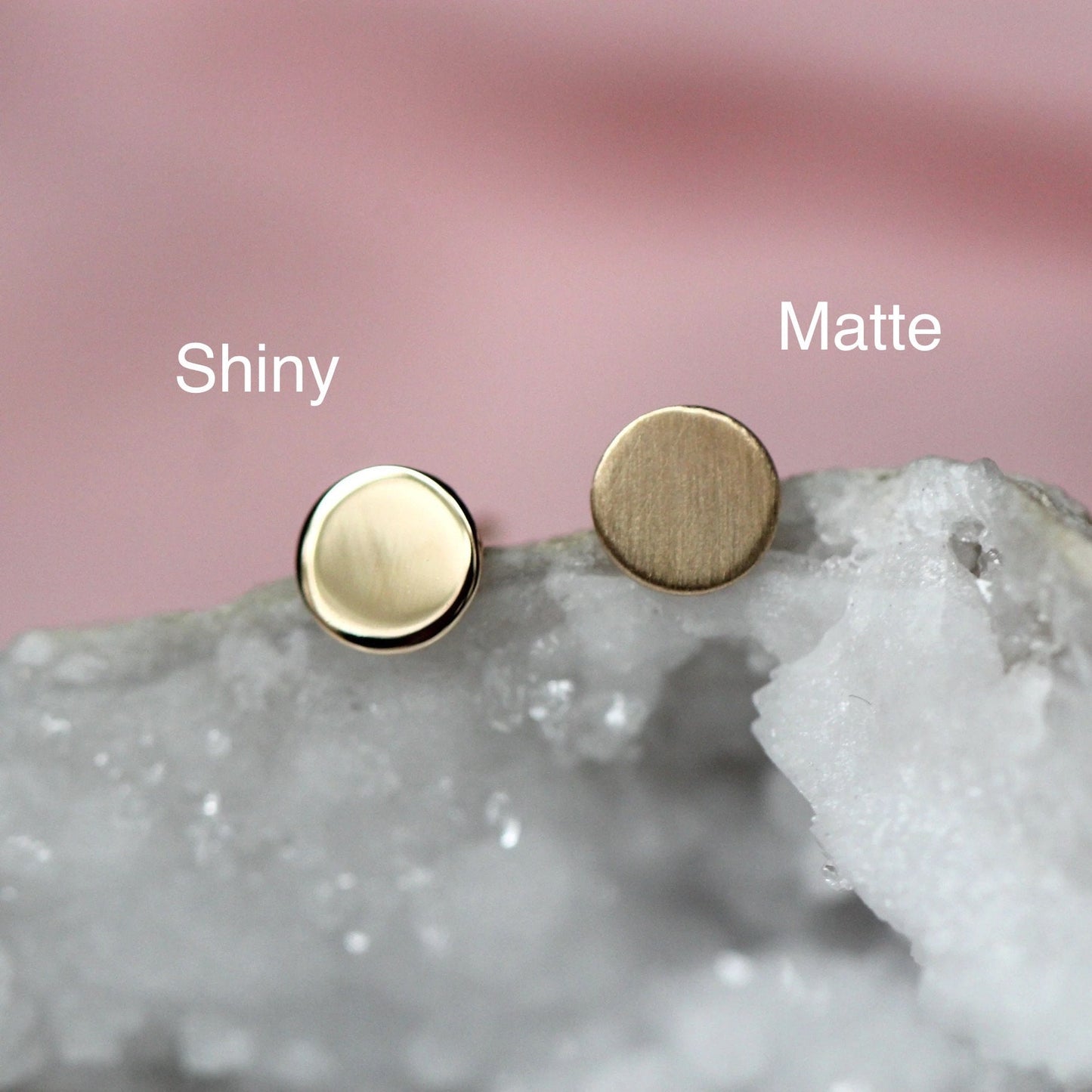 Solid 14K Gold Dot Studs, Dot Studs, Circle Studs, Gold Studs, Gold Earrings, Dainty Earrings, Disk Studs, Flat Circle Stud, Solid Gold