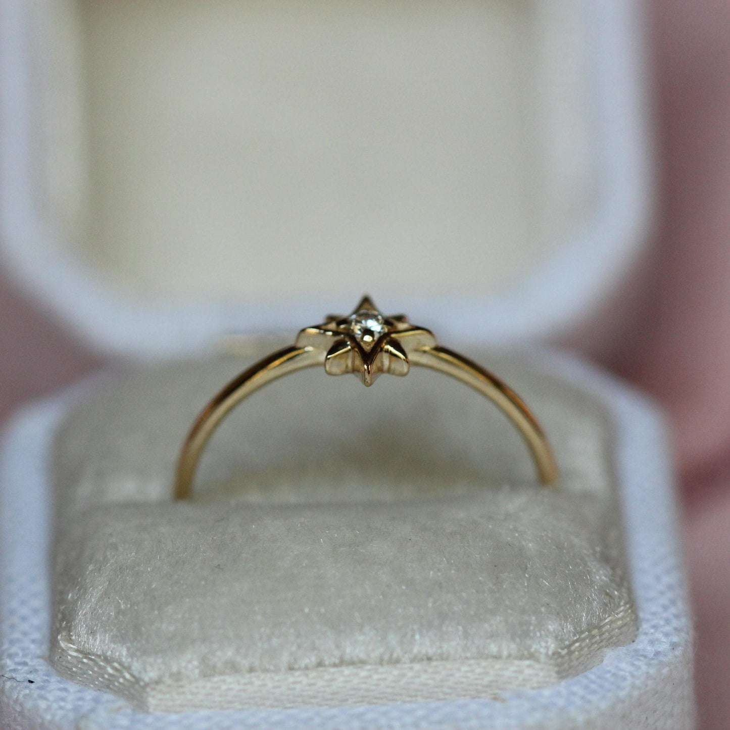 14K Gold Diamond Ring, "North Star" Ring, Astrology Ring, Engagement Ring, Ruby Ring, 10K, Dainty Ring, Star Jewelry, Solid Gold