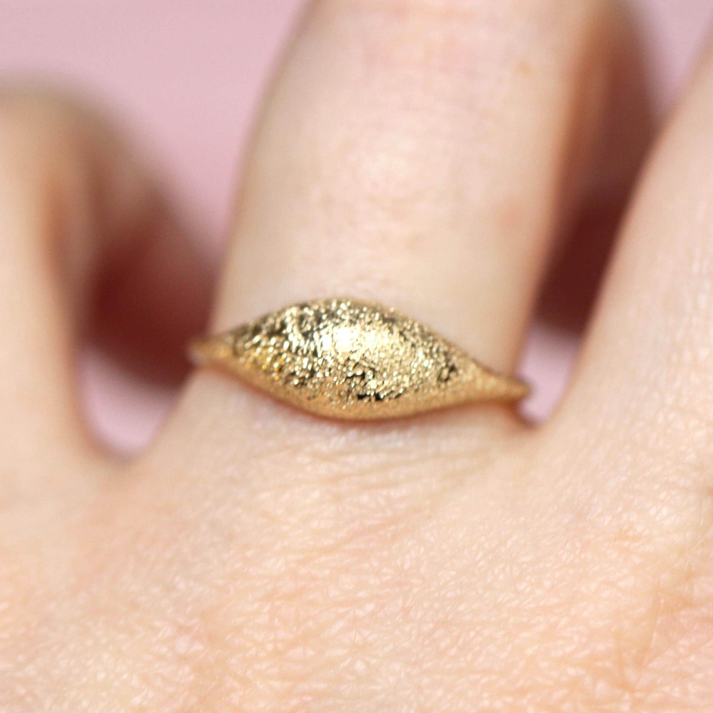 14K Gold Glitter Dome Ring, Bobble Ring, Bubble Ring, Real Gold Ring, Solid Gold Ring, 10K, Mirror Finish, High Polish, Minimal Jewelry