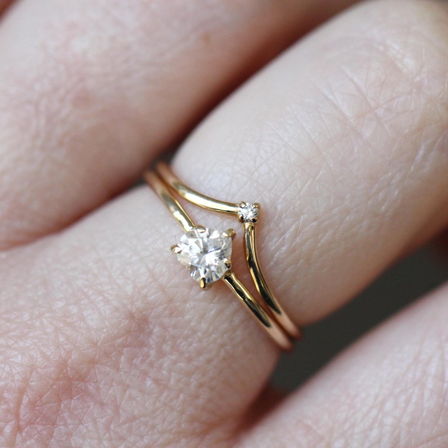 14K Diamond Heart Solitaire Ring, Heart Shape Ring, Diamond ring, Minimal Jewelry, Solid Gold Ring, April Birthstone, Prong Heart Ring, 10K