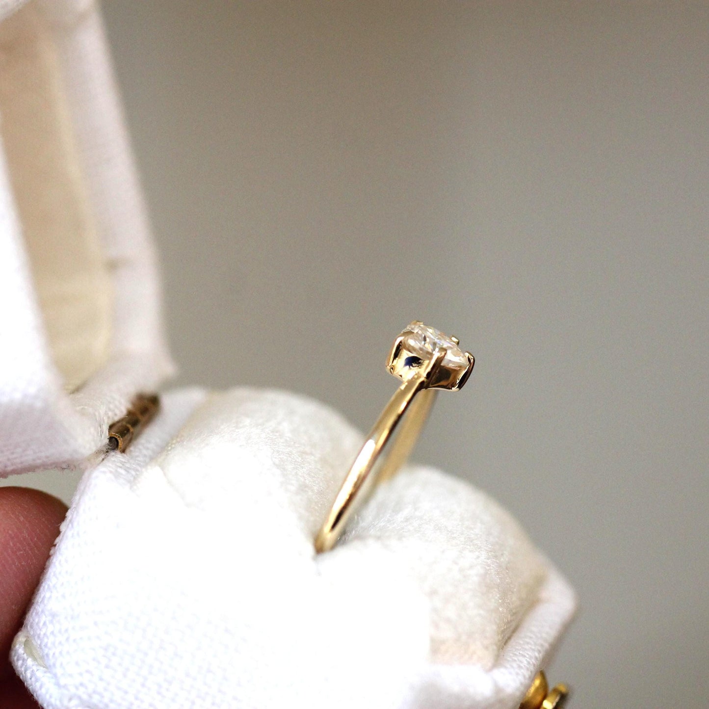 14K Diamond Heart Solitaire Ring, Heart Shape Ring, Diamond ring, Minimal Jewelry, Solid Gold Ring, April Birthstone, Prong Heart Ring, 10K