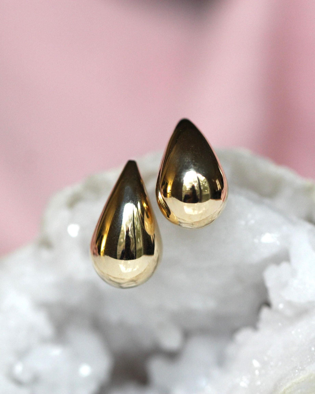 14K Gold, Tear Drop Studs, Post earrings, Solid Gold Studs, Large Drop Earrings, Pear shape Studs, Geometric Earrings, Real Gold Earrings