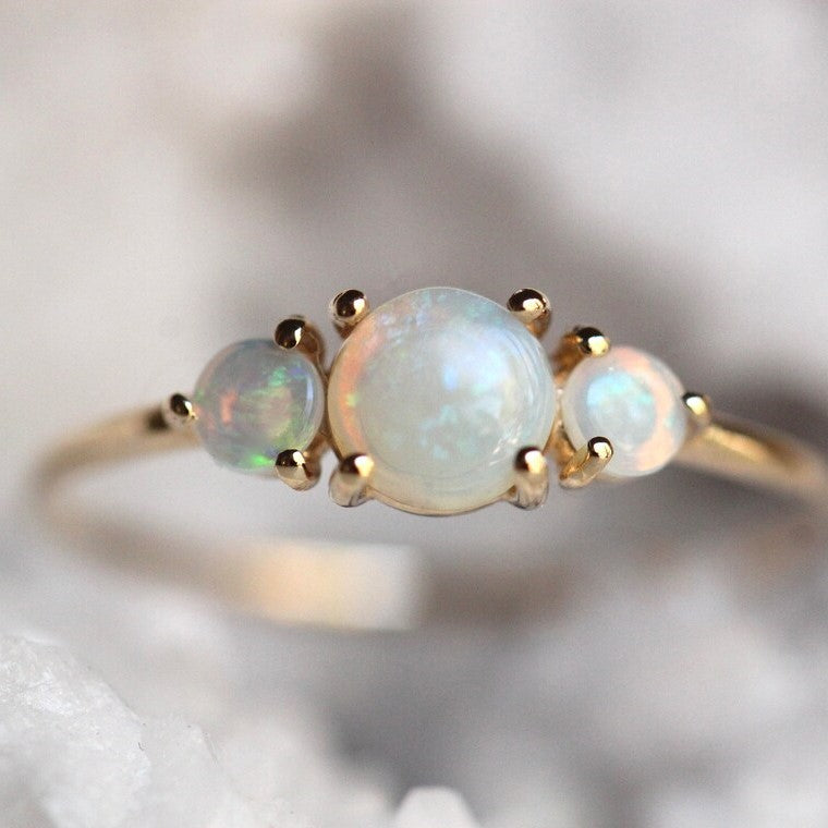 Australian Opal Trilogy Ring