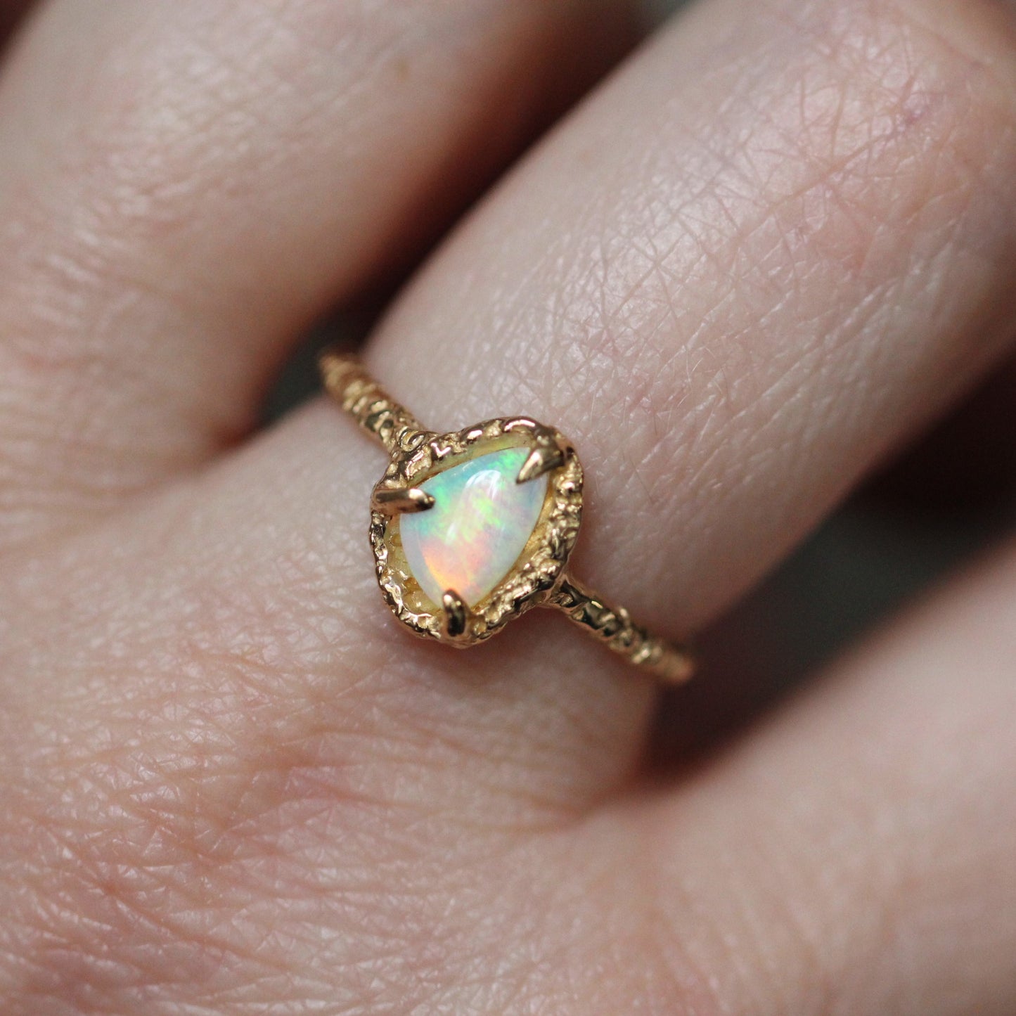 Opal Sand Triangle Ring- OOAK