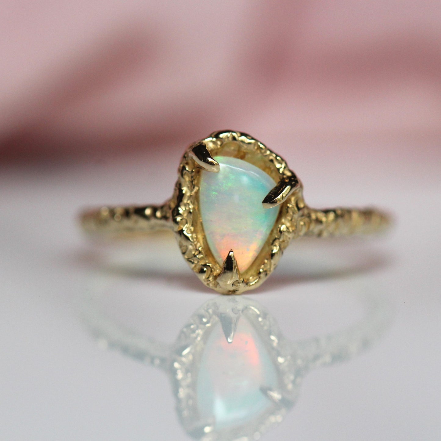 Opal Sand Triangle Ring- OOAK