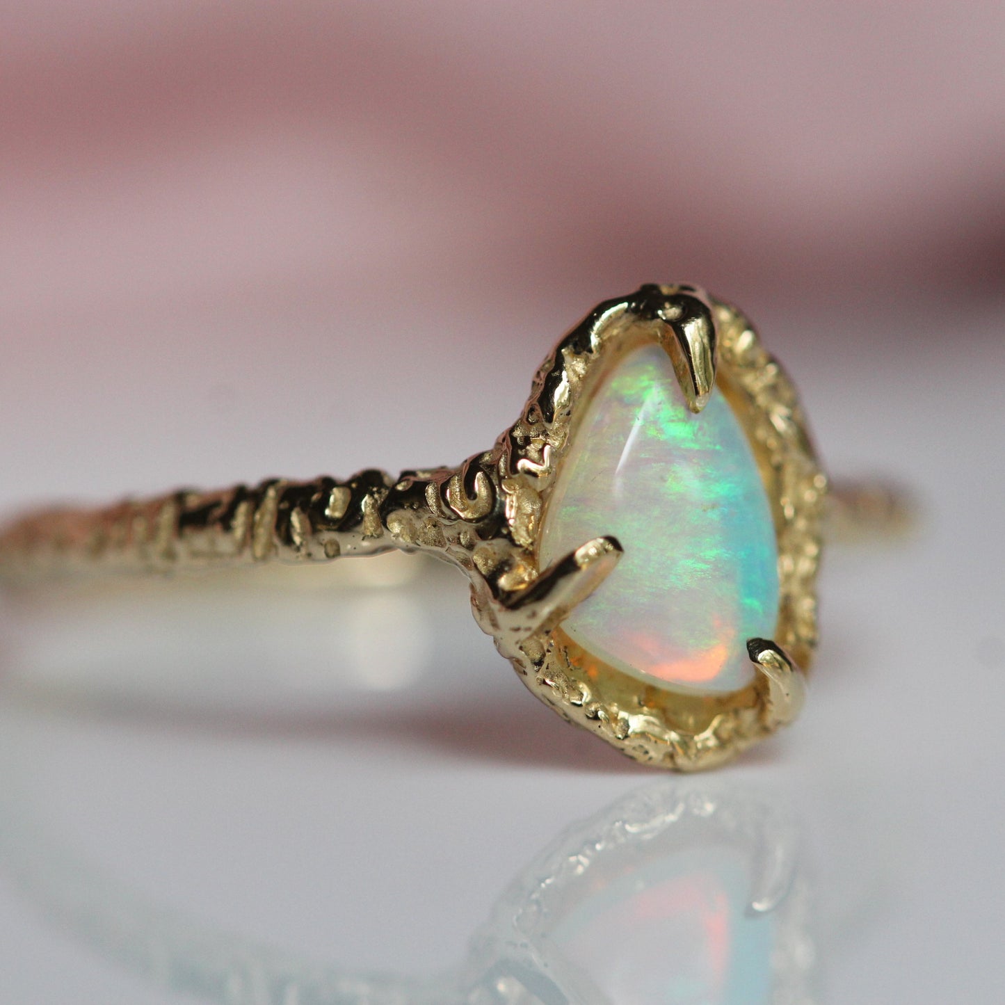 Opal Sand Triangle Ring- OOAK