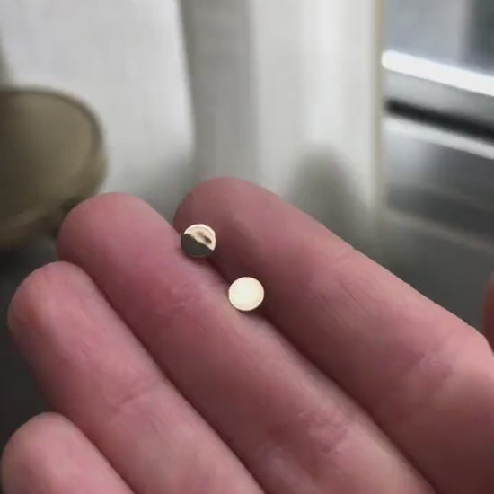 Solid 14K Gold Dot Studs, Dot Studs, Circle Studs, Gold Studs, Gold Earrings, Dainty Earrings, Disk Studs, Flat Circle Stud, Solid Gold