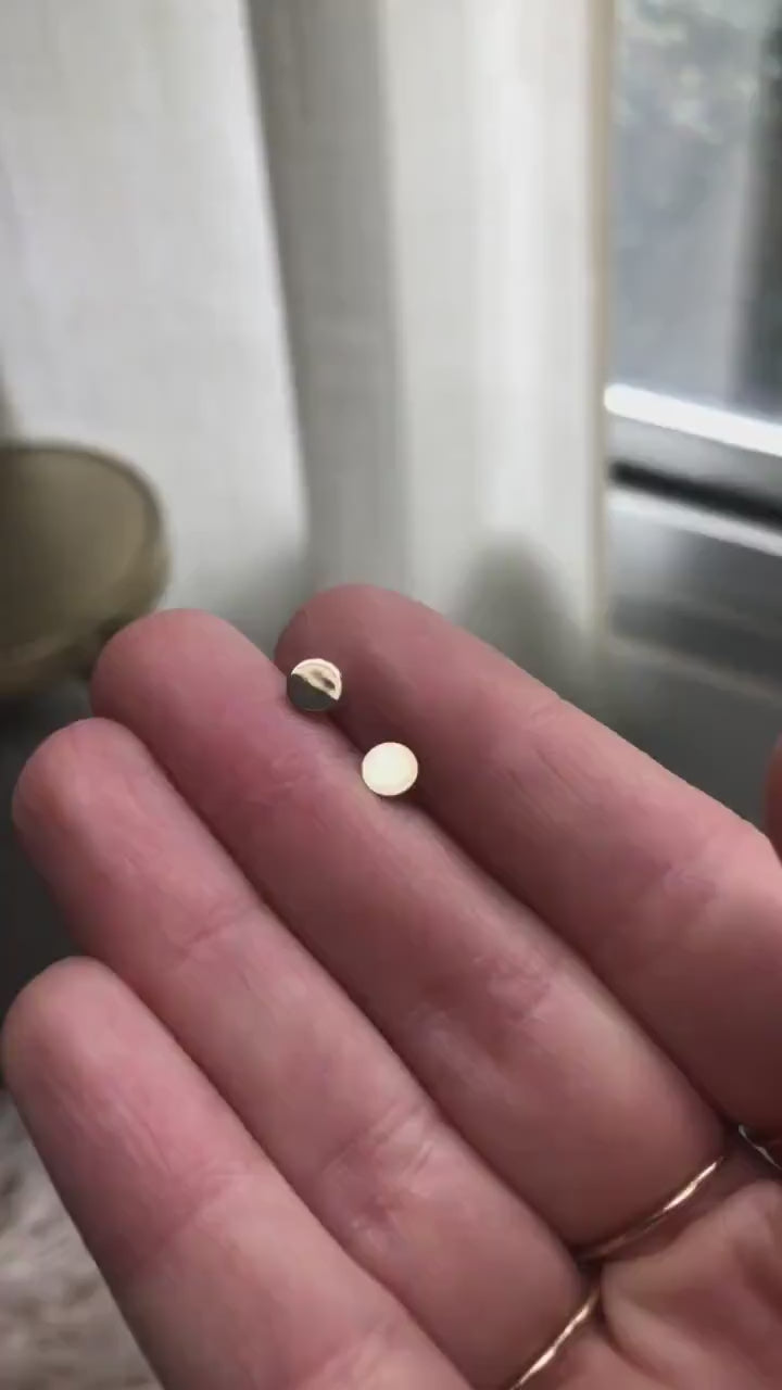 Solid 14K Gold Dot Studs, Dot Studs, Circle Studs, Gold Studs, Gold Earrings, Dainty Earrings, Disk Studs, Flat Circle Stud, Solid Gold