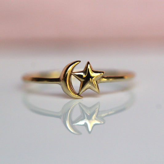 Star and Moon Ring